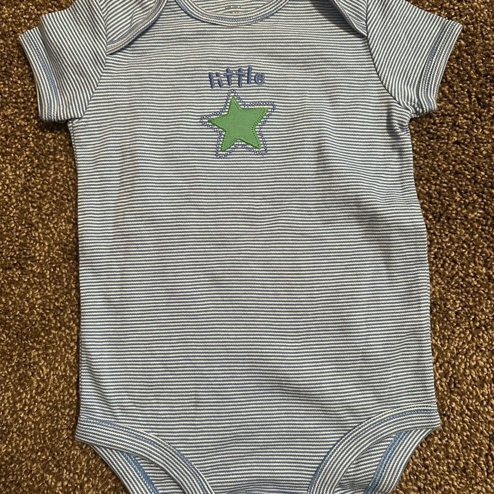 Striped Blue and Green Star Kids One Piece